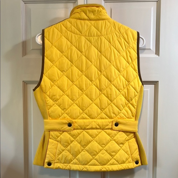 Ralph Lauren Sport Yellow Quilted Genuine Suede Vest with Crest Logo - Size M - Picture 8 of 16